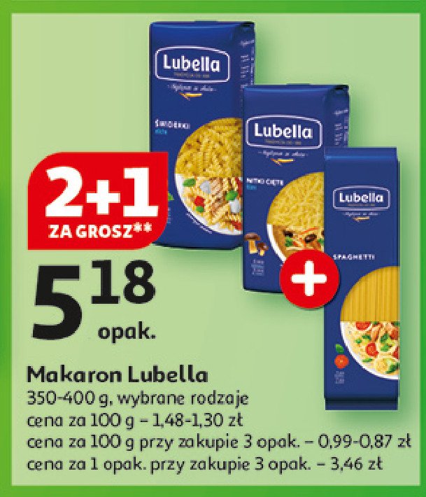 Makaron nitka cięta Lubella makaron promocja