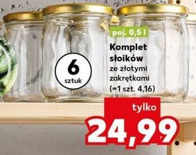 Słoiki ze złotą nakrętką 500 ml promocja w Kaufland