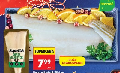 Dorsz atlantycki filet ze skórą, porcja rodzinna SuperFish promocja w Biedronka