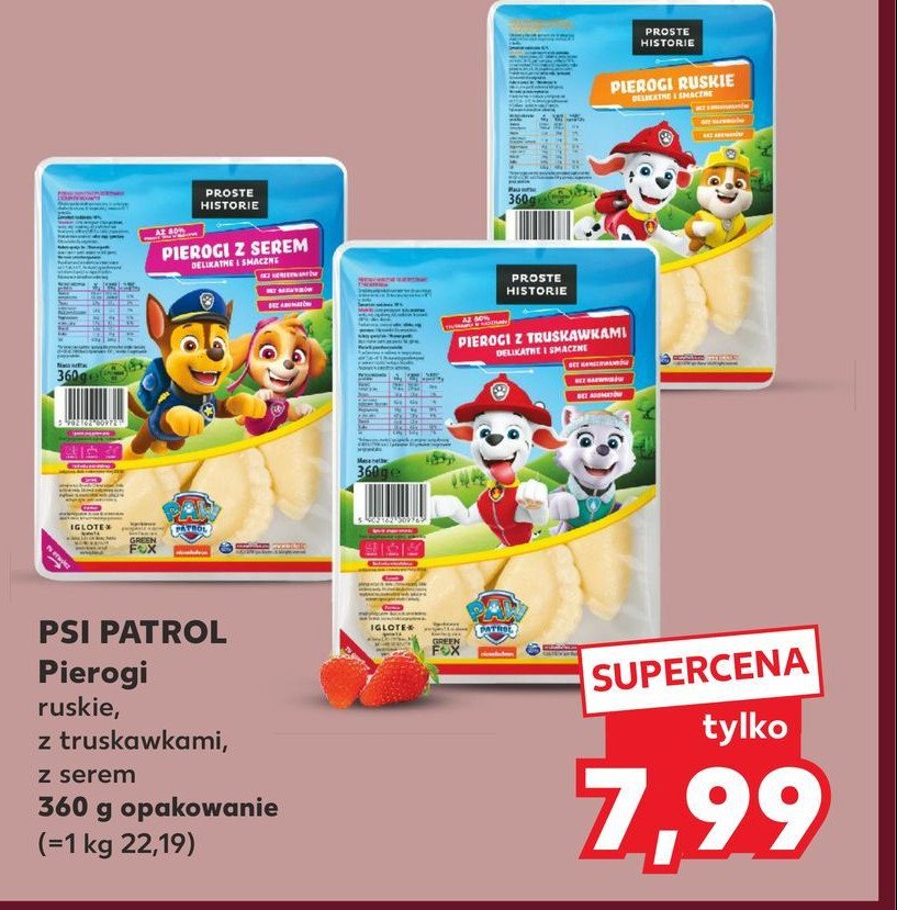 Pierogi z serem psi patrol Iglotex proste historie promocja w Kaufland