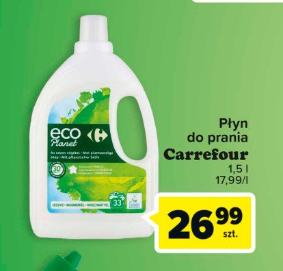 Płyn do prania z mydłem roślinnym Carrefour eco planet promocja