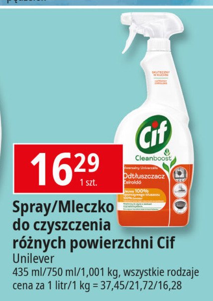 Spray do czyszczenia kuchni Cif cleanboost promocja