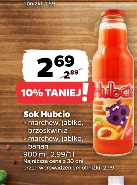 Sok marchew-jabłko-banan HUBCIO promocja