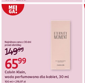 Woda perfumowana Calvin klein eternity woman promocja w Rossmann