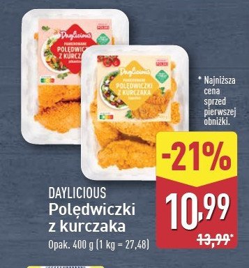 Polędwiczki z kurczaka pikantne Daylicious promocja w Aldi