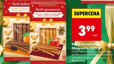 Rurki świąteczne z kremem o smaku pieczonego jabłka z cynamonem promocja w Biedronka