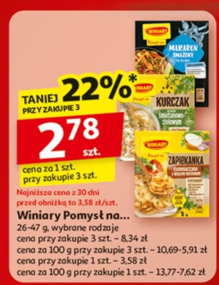 Winiarz pomysł na kurczak, zapiekanka promocja w Auchan