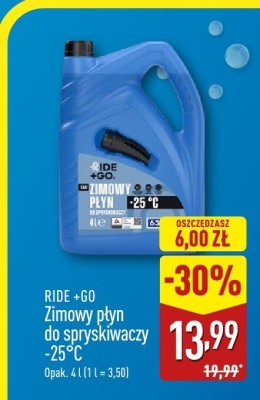 Płyn zimowy RIDE +GO Zimowy płyn do spryskiwaczy -25°C promocja w Aldi