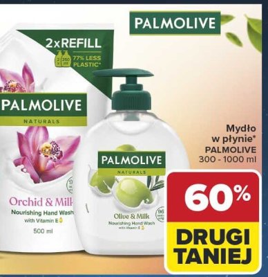 Mydło w płynie PALMOLIVE drugi -60% promocja w Carrefour Market