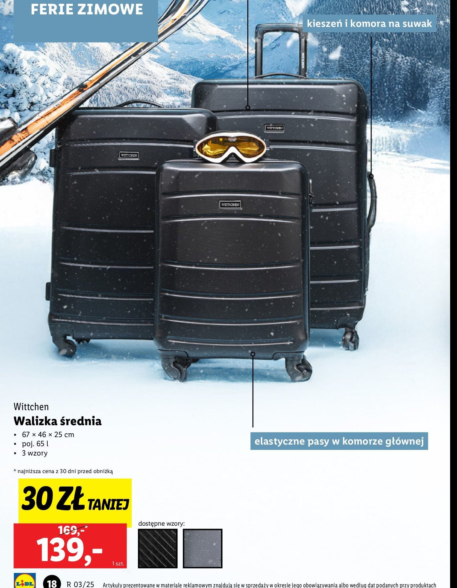 Walizka abs 65 l Wittchen promocja w Lidl