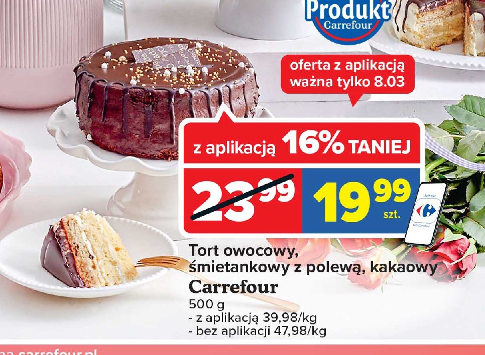 Tort 艣mietankowy Carrefour nasza specjalno艣膰 promocja