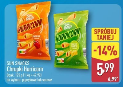 Chrupki Hurricorn serowe promocja w Aldi