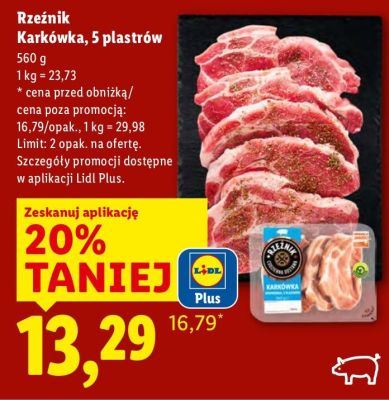 Mięso karkówka, 5 plastrów promocja w Lidl