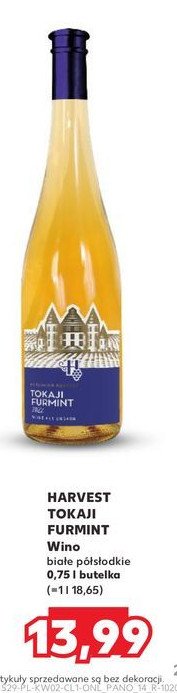 Wino Harvest tokaji furmint promocja w Kaufland