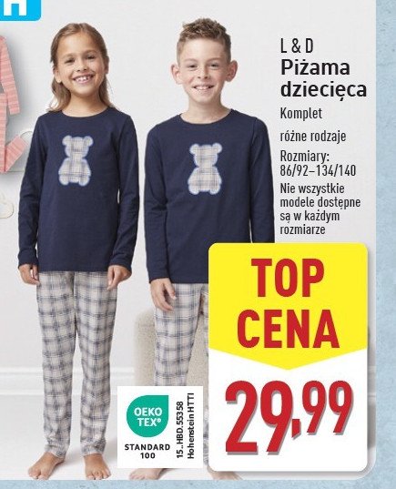 Piżama dziecięca 86/92-134/140 L&d promocja