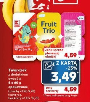 Twarożek fruit trio K-classic promocja
