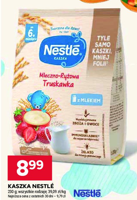 Kaszka mleczno-ryżowa z truskawkami Kaszka nestle promocja