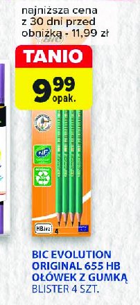 Ołówek z gumką eco 655 Bic evolution promocja