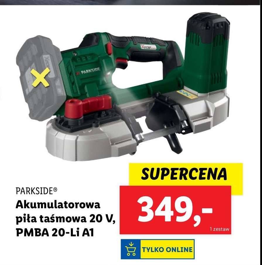 Piła taśmowa 20v Parkside promocja w Lidl