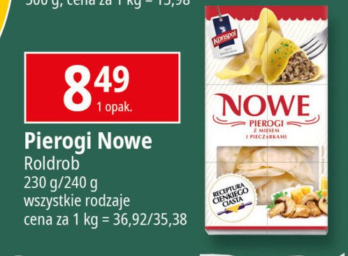 Pierogi z mięsem i pieczarkami Konspol promocja w Leclerc