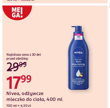 Mleczko odżywcze skóra bardzo sucha Nivea promocja w Rossmann