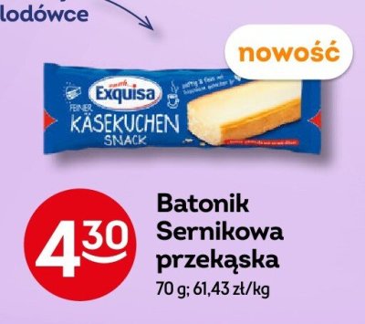 Batonik Sernikowa przekąska Exquisa promocja w Żabka
