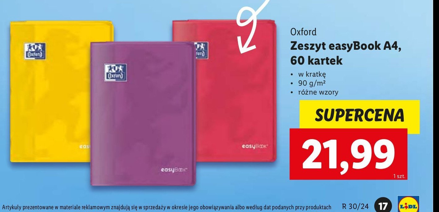 Zeszyt easy book a4/60 k Oxford promocja