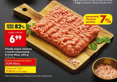 Chude mięso mielone z szynki wieprzowej  promocja w Biedronka