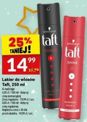 Lakier do włosów Taft 250 ml promocja w Twój Market