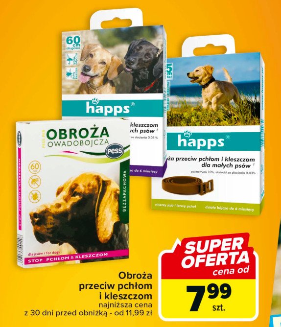 Obro偶a dla psa przeciw pch艂om i kleszczom 35 cm. HAPPS promocja