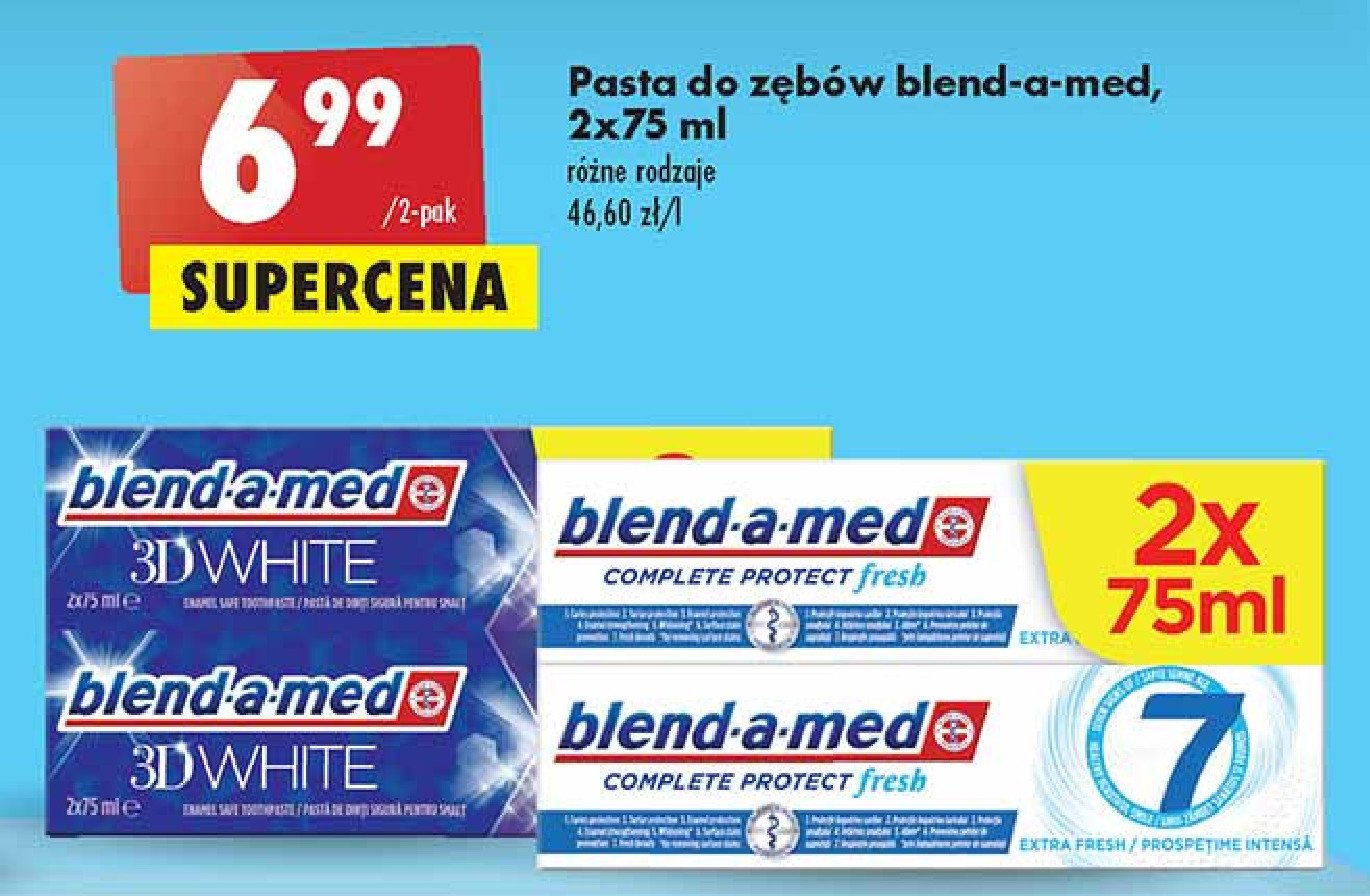 Pasta do zębów Blend-a-med 3d white promocja
