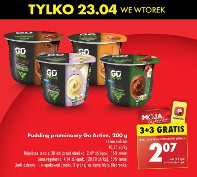 Pudding proteinowy biała czekolada Go active promocja