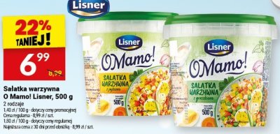 Sałatka warzywna O Mamo! Lisner, 500 g promocja w Twój Market