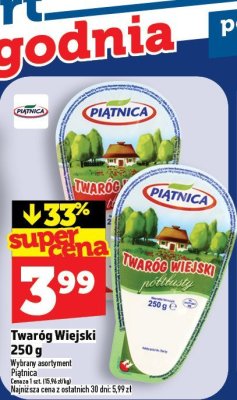 Twaróg wiejski Piątnica 250g promocja w TOPAZ