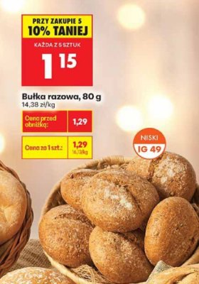 Bułka razowa 80 g promocja w Biedronka