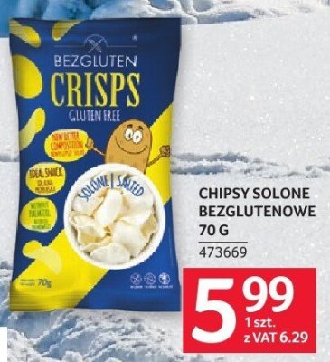 Chipsy solone bezglutenowe Bezgluten Crisps 70g promocja w Selgros