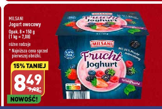 Jogurty owocowe Milsani promocja