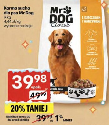 Karma sucha dla psa Mr Dog wybrane rodzaje promocja w Delikatesy Centrum