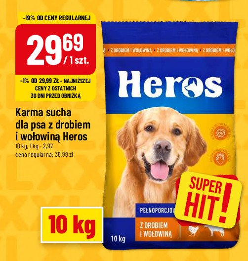 Karma dla psa z drobiem i wołowiną Heros (karmy) promocja