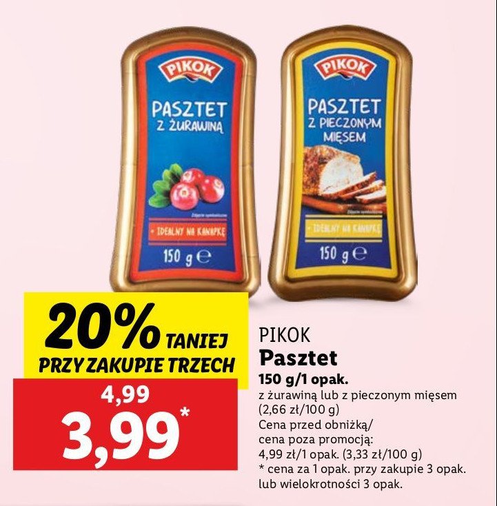 Pasztet wieprzowy z żurawiną Pikok promocja