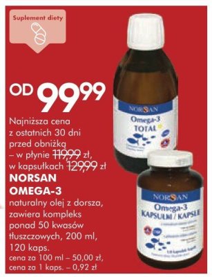 Naturalny olej z dorsza NORSAN OMEGA-3 promocja w Super-Pharm