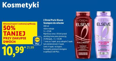 Szampon L'Oréal Paris Elseve różne rodzaje promocja w Lidl