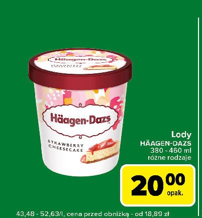 Lody strawberry cheesecake Haagen-dazs promocja