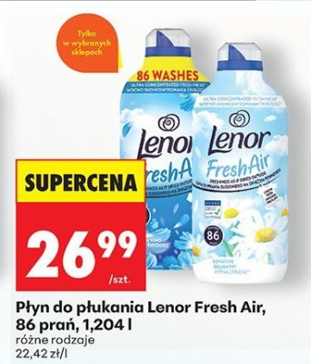 Płyn do płukania Lenor Fresh Air, 86 prań, 1,204 l promocja w Biedronka