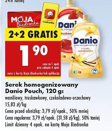 Serek truskawka saszetka Danone danio promocja