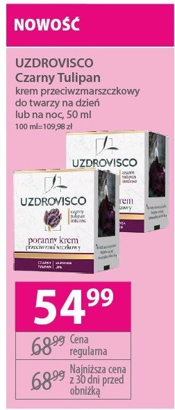 Krem poranny przeciwzmarszczkowy czarny tulipan Uzdrovisco promocja
