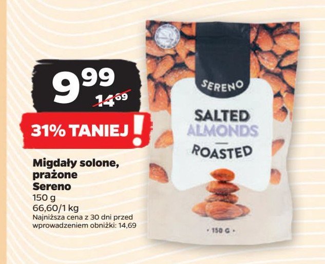 Migdały prażone i solone Sereno promocja