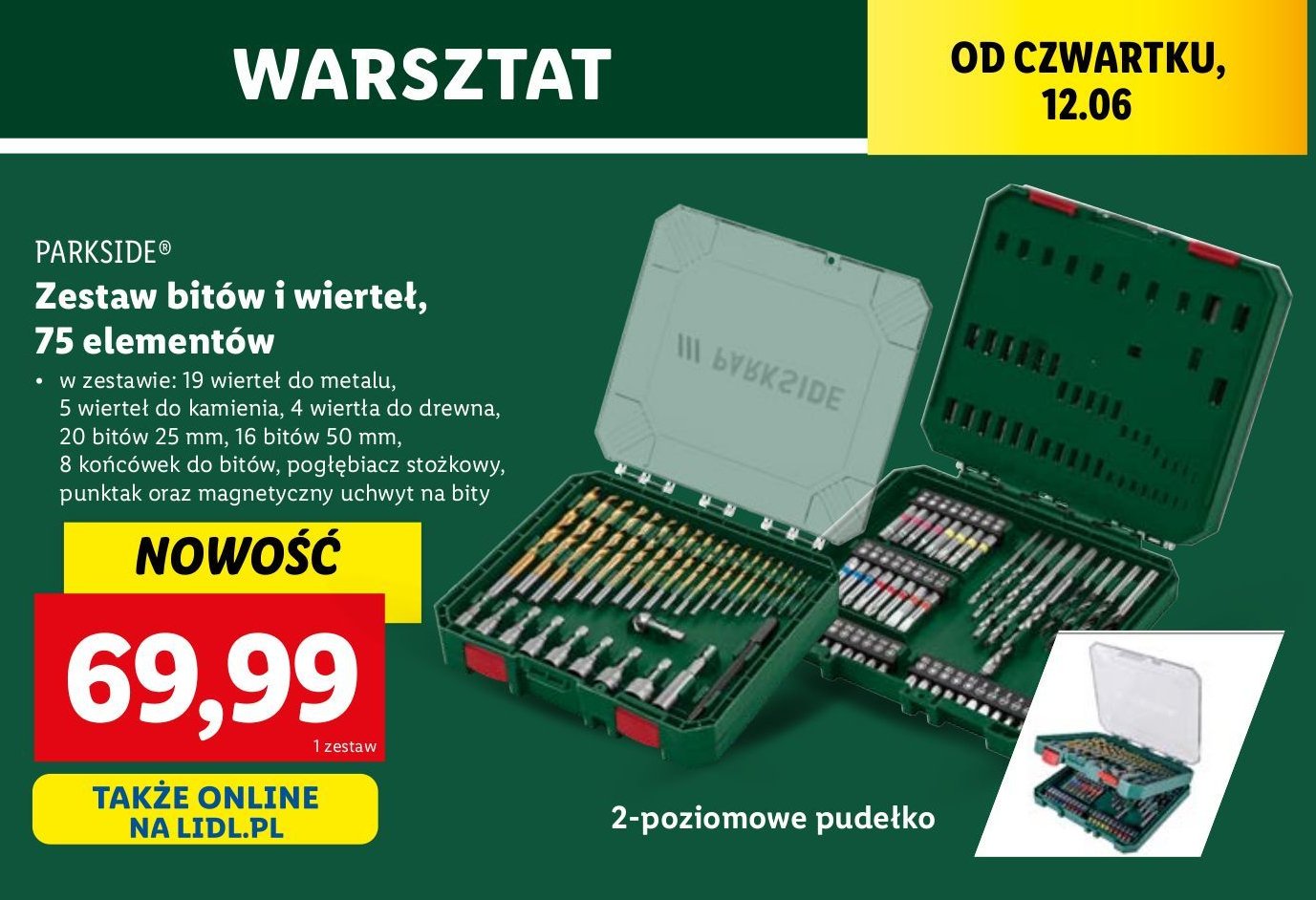 Zestaw bitów i wierteł Parkside promocja w Lidl