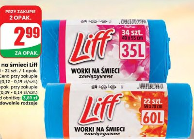 Worki na śmieci zawiązywane 35 l promocja w Dino