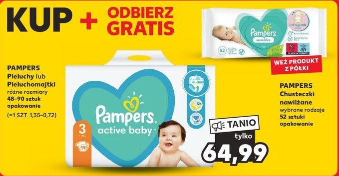 Pieluchy dla dzieci midi Pampers active baby promocja